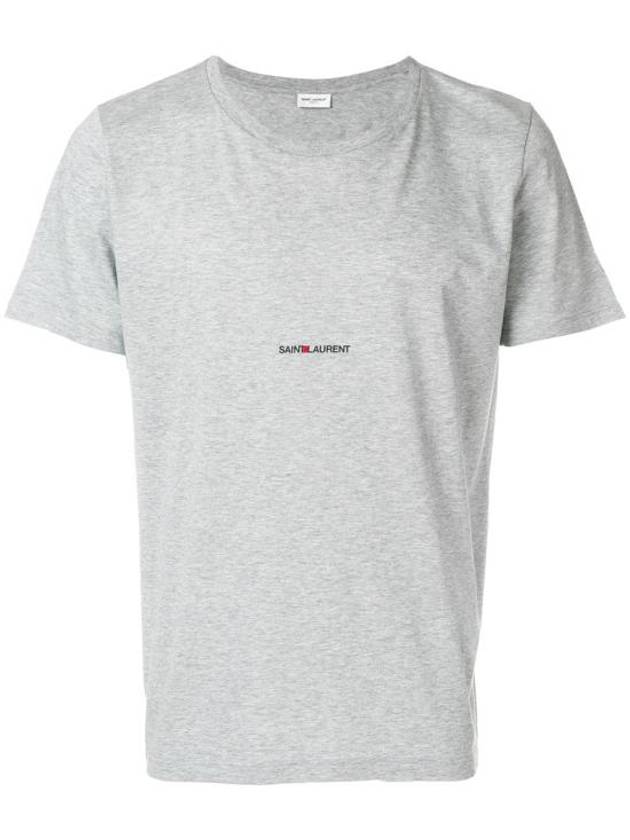 Men's Small Logo Short Sleeve T-Shirt Grey - SAINT LAURENT - BALAAN 2