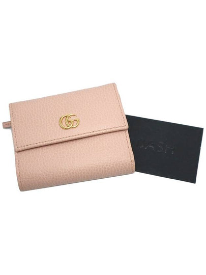 Gucci 546584 Baby Pink Textured GG Marmont Small 3 fold Bicycle Wallet - GUCCI - BALAAN 2