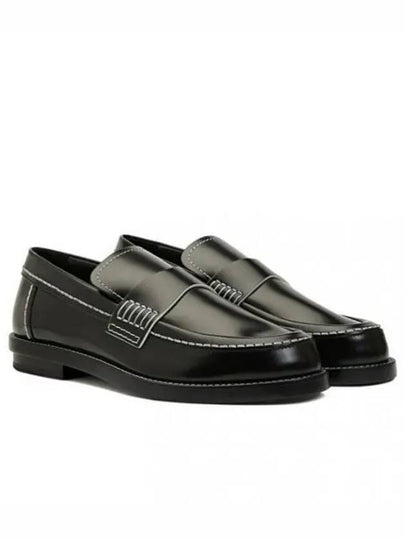 Stitch Detail Leather Loafers Black - ALEXANDER MCQUEEN - BALAAN 2