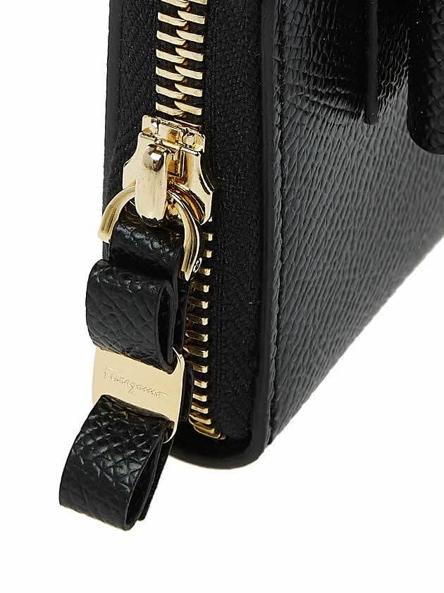 Vara Bow Zipper Card Wallet Black - SALVATORE FERRAGAMO - BALAAN 8