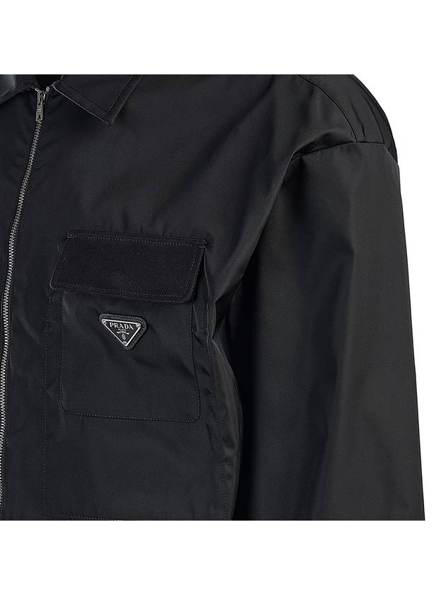 Re-Nylon Zip-Up Long Sleeve Shirt Black - PRADA - BALAAN 6