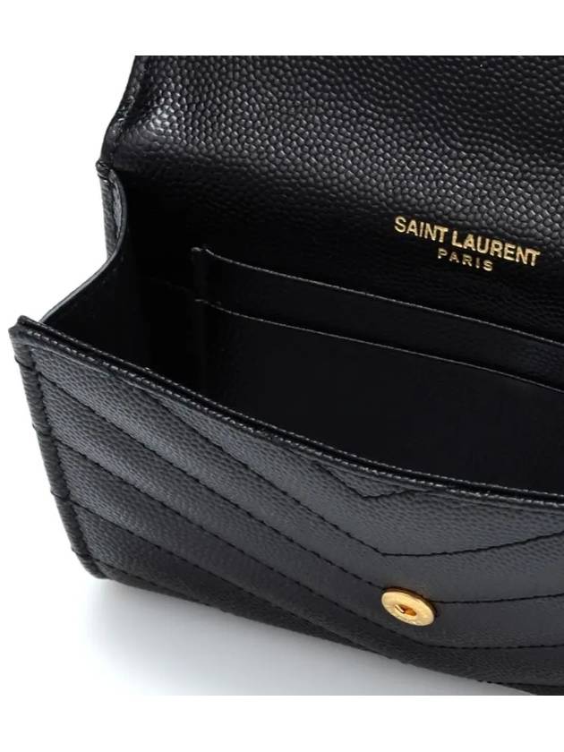 Monogram Envelope Small Half Wallet Black Gold - SAINT LAURENT - BALAAN 6