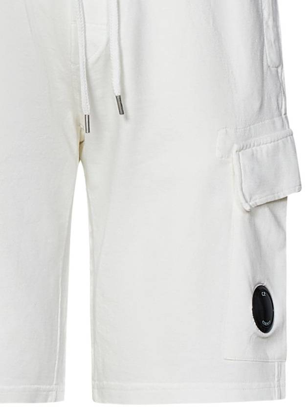 Light Fleece Utility Shorts White - CP COMPANY - BALAAN 8