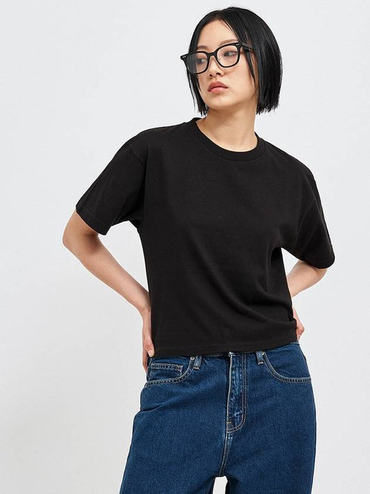 Seaware Confucian Fit Crop Short Sleeve TShirt Black - C WEAR BY THE GENIUS - BALAAN 1