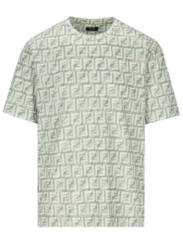 FF Cotton Short Sleeve T-Shirt Green - FENDI - BALAAN 1