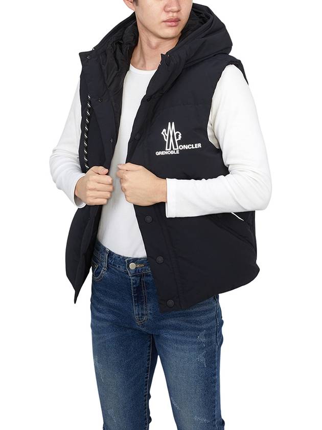 Grenoble Baldy Hooded Down Vest Black - MONCLER - BALAAN 6