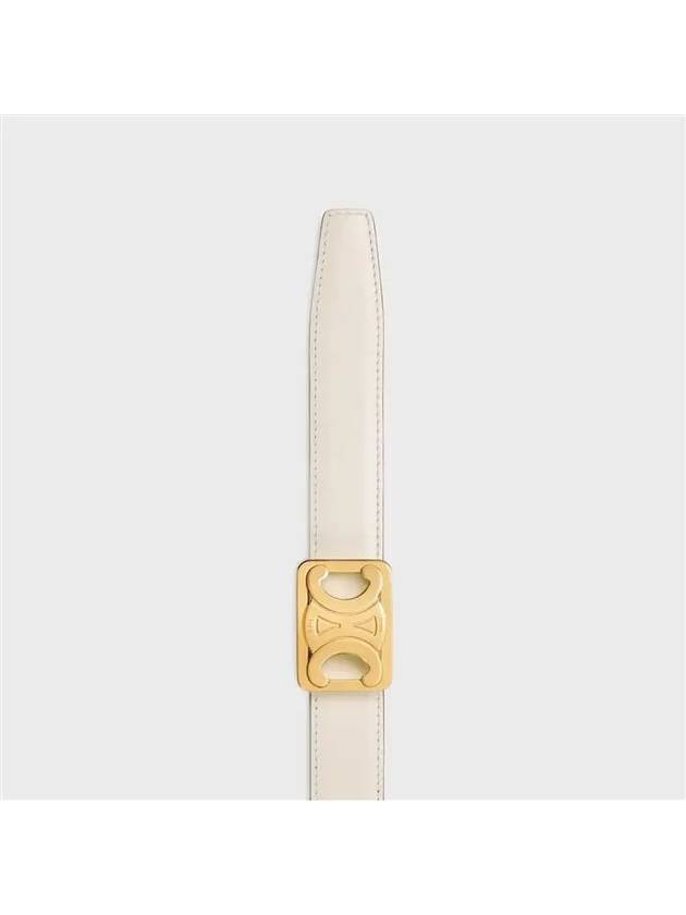 Frame Triomphe Reversible Medium Leather Belt Black White - CELINE - BALAAN 7