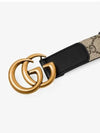 GG Buckle Leather Belt Black Beige - GUCCI - BALAAN 5