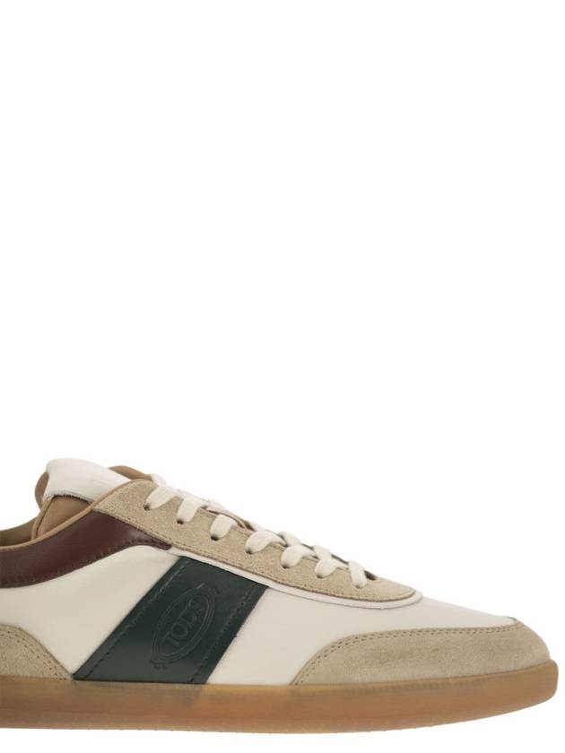 Tricolor Embossed Logo Low-Top Sneakers Brown Beige - TOD'S - BALAAN 7