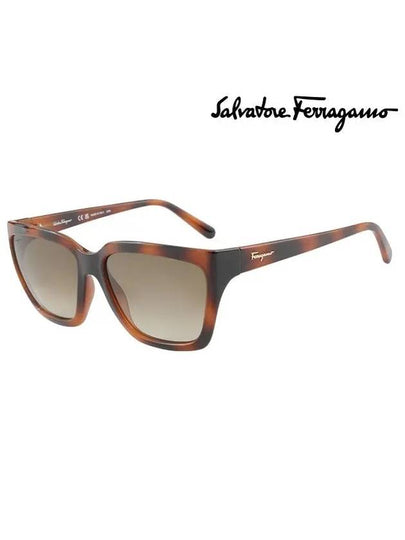 Eyewear Logo Square Sunglasses Havana - SALVATORE FERRAGAMO - BALAAN 2