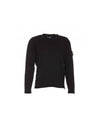 Compass Badge Ribbed Cotton Knit Top Black - STONE ISLAND - BALAAN 1