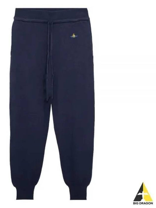 Women's Logo Embroidered Cashmere Blend Track Pants Navy - VIVIENNE WESTWOOD - BALAAN 2