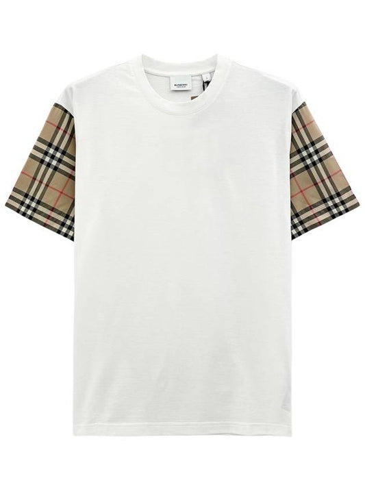 Vintage Check Sleeve Short Sleeve T-Shirt White - BURBERRY - BALAAN 2