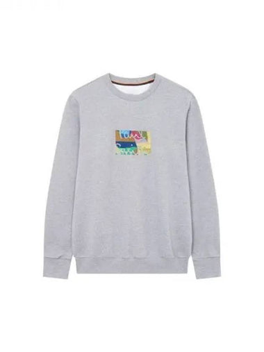 Embroidered logo sweatshirt melange gray 271230 - PAUL SMITH - BALAAN 1