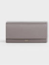 Grained Calfskin Flap Long Wallet Dark Beige - CELINE - BALAAN 2