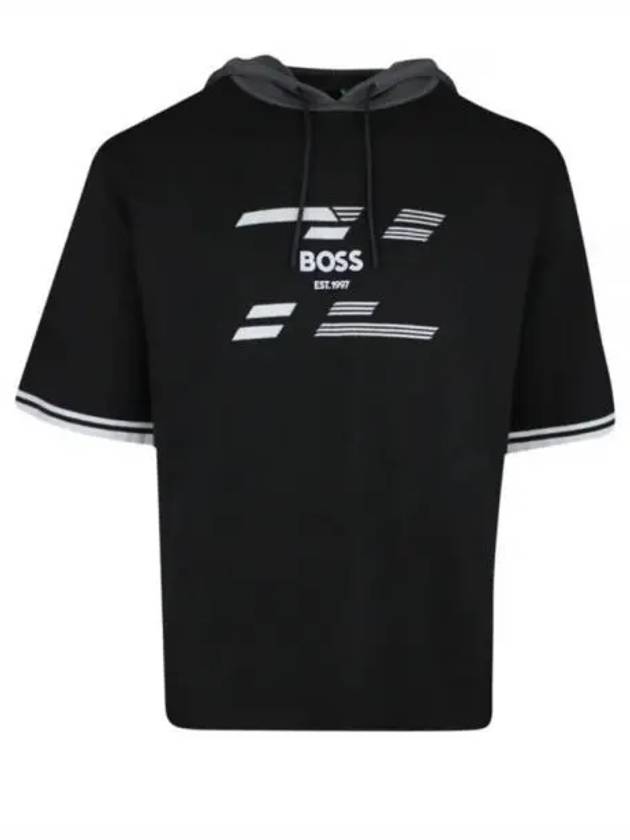 Logo Hooded Knit Top Black - HUGO BOSS - BALAAN 2