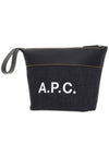 Axel Logo Denim Leather Pouch Bag Dark Navy - A.P.C. - BALAAN 5