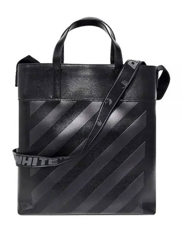 Diagonal Print Tote Bag Black - OFF WHITE - BALAAN 2