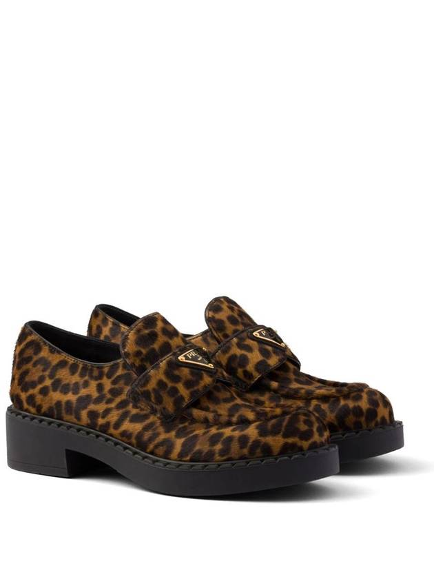 Printed Leather Loafer Chocolate - PRADA - BALAAN 3