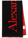 Oversized Logo Intarsia Muffler Black Red - ALEXANDER MCQUEEN - BALAAN 2