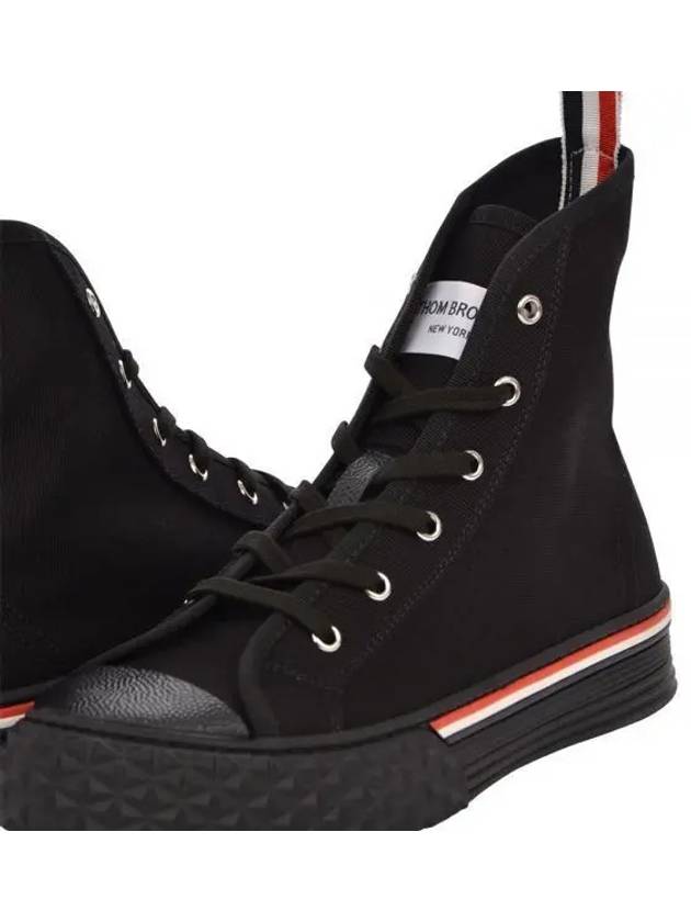 RWB Stripe Canvas Tartan Sole Collegiate High Top Sneakers Black - THOM BROWNE - BALAAN 2