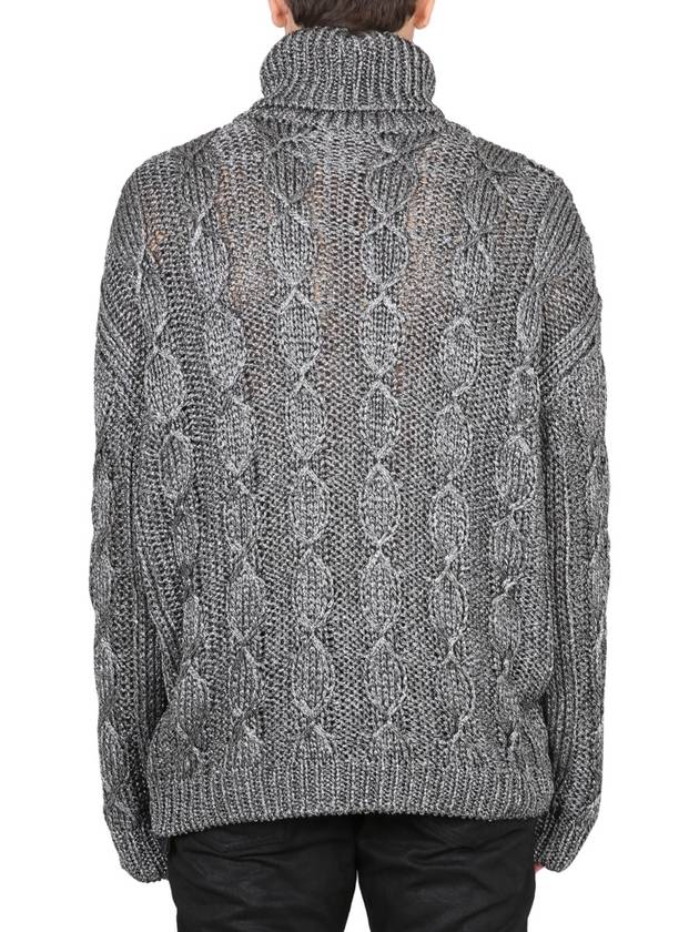 cable knit turtleneck silver - SAINT LAURENT - BALAAN 4