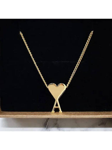 heart logo pendant chain necklace 41219998 270133 1095812 - AMI - BALAAN 1