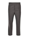 Flannel Low Rise Backstrap Straight Pants Medium Grey - THOM BROWNE - BALAAN 2