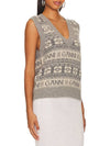 Multi Logo Striped Knit Vest Grey - GANNI - BALAAN 3