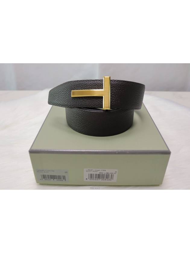 T logo reversible belt brown black 95 - TOM FORD - BALAAN 3