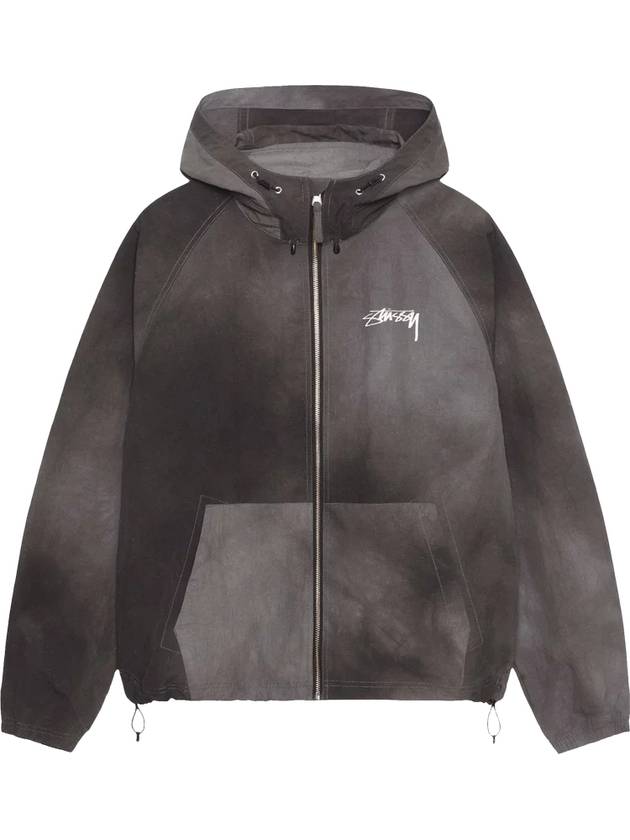 Wave Dye Beach Shell Zip-up Hoodie Black - STUSSY - BALAAN 1