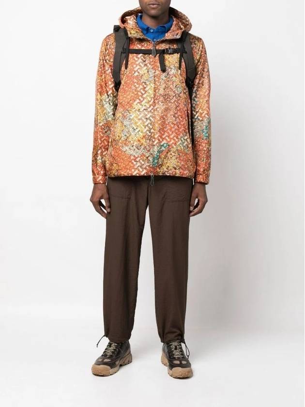 Printed Silk Hooded Jacket Orange - BURBERRY - BALAAN 4