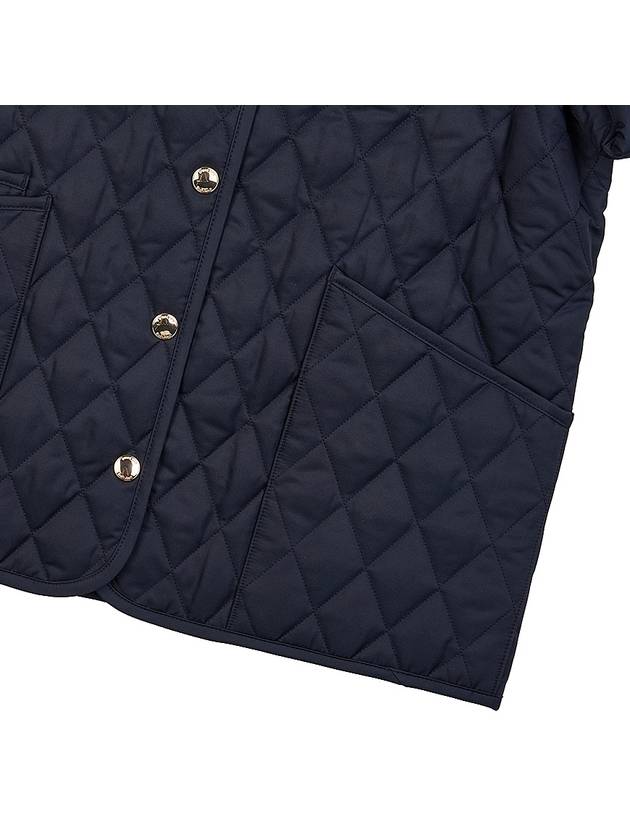 Corduroy Collar Quilted Jacket Dark Blue - BURBERRY - BALAAN 7