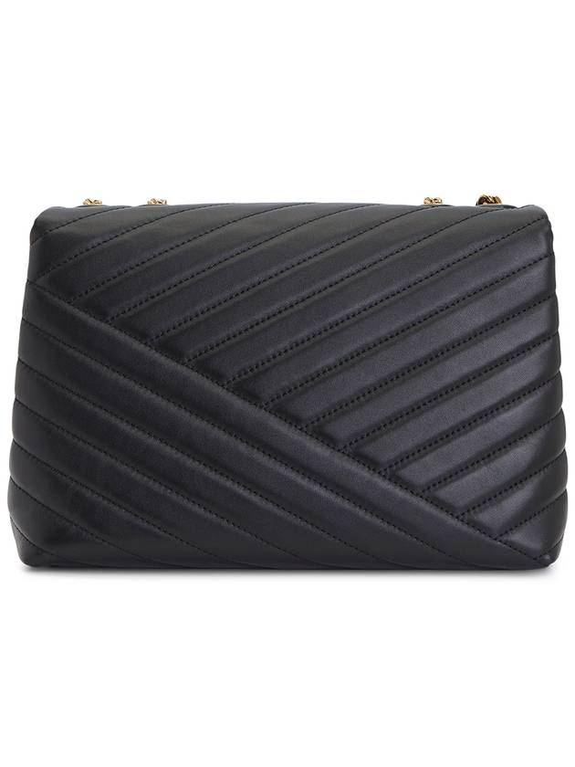 Kira Chevron Convertible Shoulder Bag Black - TORY BURCH - BALAAN 5