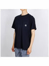 Fissato Treatment Organic Cotton Short Sleeve T-Shirt Navy - STONE ISLAND - BALAAN 3