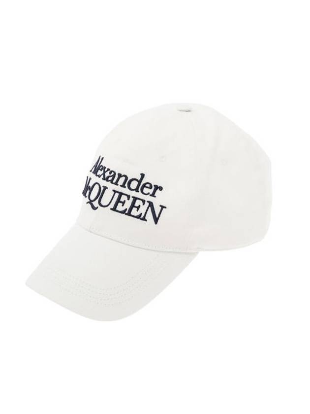 Signature Embroidered Logo Ball Cap White - ALEXANDER MCQUEEN - BALAAN 1