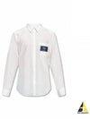 Men's Pocket Logo Patch Detail Long Sleeve Shirt White - FENDI - BALAAN.