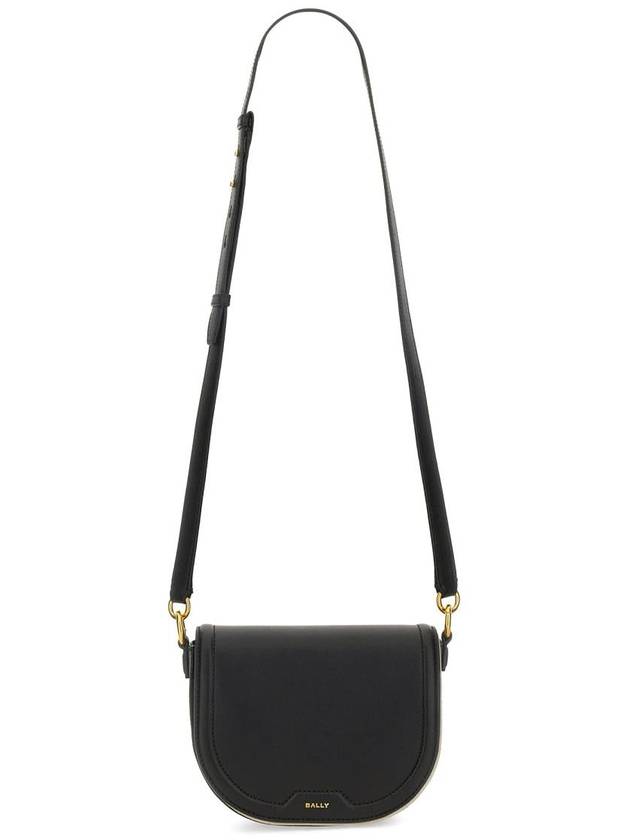 Logo Stamp Foldover Top Shoulder Bag Black - BALLY - BALAAN 4