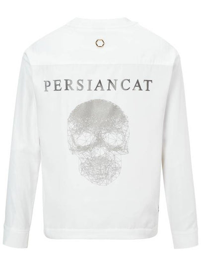 MEN Hexcurl Crew Neck Woven Sweatshirt White - PERSIANCAT - BALAAN 2