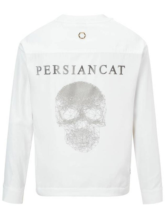 MEN Hexcurl Crew Neck Woven Sweatshirt White - PERSIANCAT - BALAAN 2