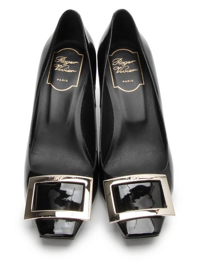 Belle Vivier Patent Flat Black 1226hva - ROGER VIVIER - BALAAN 1