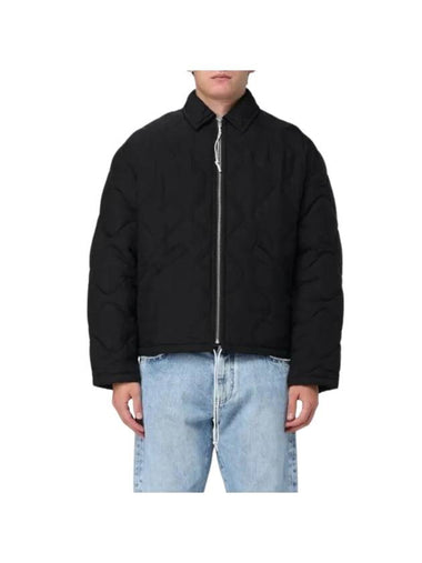 Back Logo Quilted Zip-Up Padding Black - ACNE STUDIOS - BALAAN 1