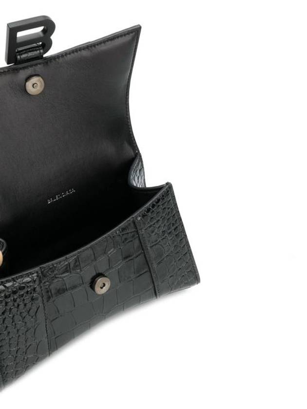 Hourglass Crocodile Embossed Cross Bag Black - BALENCIAGA - BALAAN 3