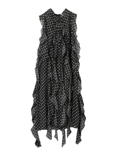 Burberry Silk Ruffled Polka Dot Dress Brand Size 8 US Size 6 - BURBERRY - BALAAN 1