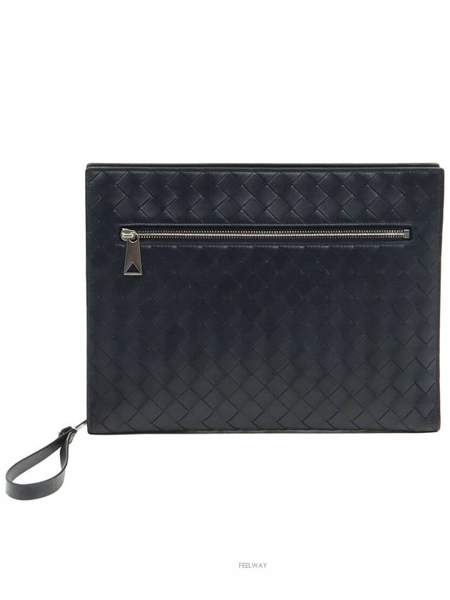 Shadow Intrecciato Half Zipper Document Case Hand Strap Clutch 732639 - BOTTEGA VENETA - BALAAN 3