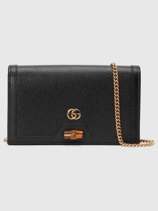 Diana Gold Bamboo Chain Mini Bag Black - GUCCI - BALAAN 2