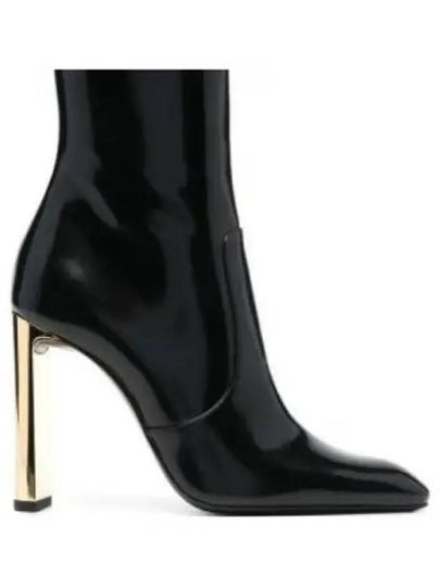 Auteuil Leather Heels Middle Boots Black - SAINT LAURENT - BALAAN 2