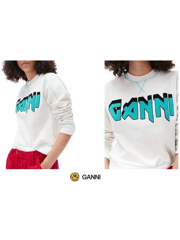 Isolicrew Rock Logo Cotton Sweatshirt Yellow Cream - GANNI - BALAAN 5