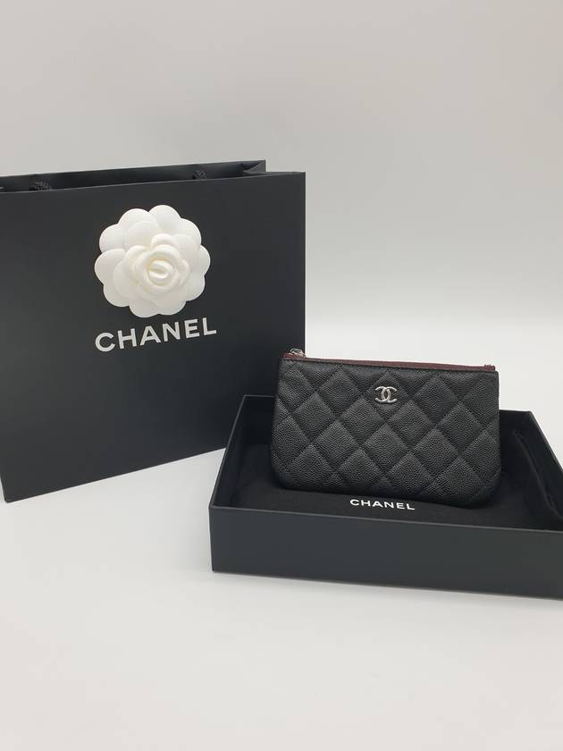 Classic Mini Pouch Grained Calfskin Silver Black - CHANEL - BALAAN 10