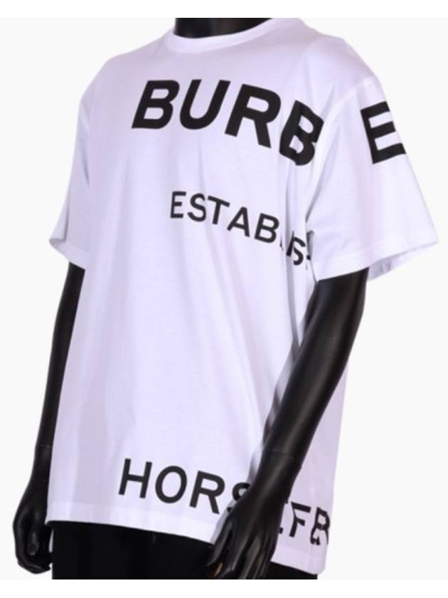 Men's Horseferry Logo Overfit Short Sleeve T-Shirt White - BURBERRY - BALAAN 7